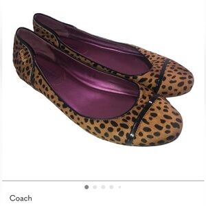 Coach Poppy Cheetah Print Calf Hair Flats